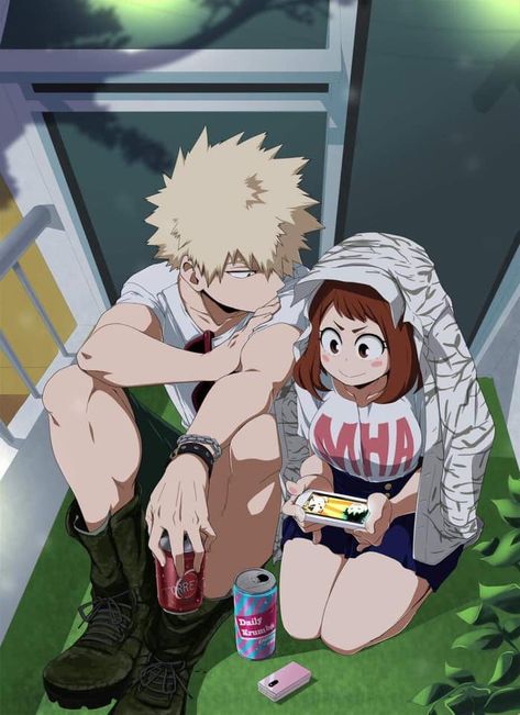 Bakuocha Fanart, Bakugou X Uraraka Fanart, Katsuki X Ochako, Kacchako Fanart, Bakugou X Ochako, Bakugou And Uraraka, I Love You Drawings, Bakugou Manga, Ochako Uraraka