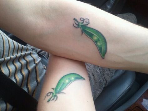 Two peas in a pod :) 2 Peas In A Pod Tattoo, Two Peas In A Pod Tattoo, Peapod Tattoo, Pea Pod Tattoo, Peas In A Pod Tattoo, Needle Phobia, Snow Pea, Poppy Tattoo, Two Peas In A Pod