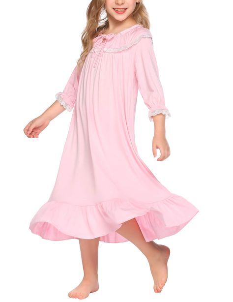 (Sponsored) Girl's Soft Princess Nightgowns Sleep Shirt Long Sleep Dress, Princess Sleepwear, Soft Princess, Princess Nightgowns, Girls Nightgown, Pajama Dress, Pajamas Comfy, Girls Sleepwear, Girls Dresses Summer