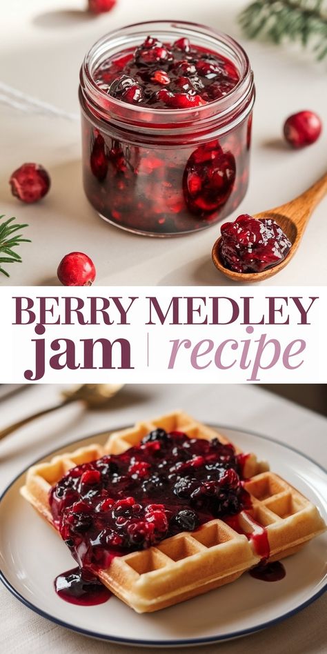 Berry Medley Jam Recipe - Emma's Cake Studio Strawberry Jam With Maple Syrup, Homemade Jams And Jellies Recipes, Frog Jam Recipe, Christmas Jam Recipes, Jam Flavors, Spiced Christmas Jam, Strawberry Blueberry Jam, Jams And Jelly Recipes, Berry Medley