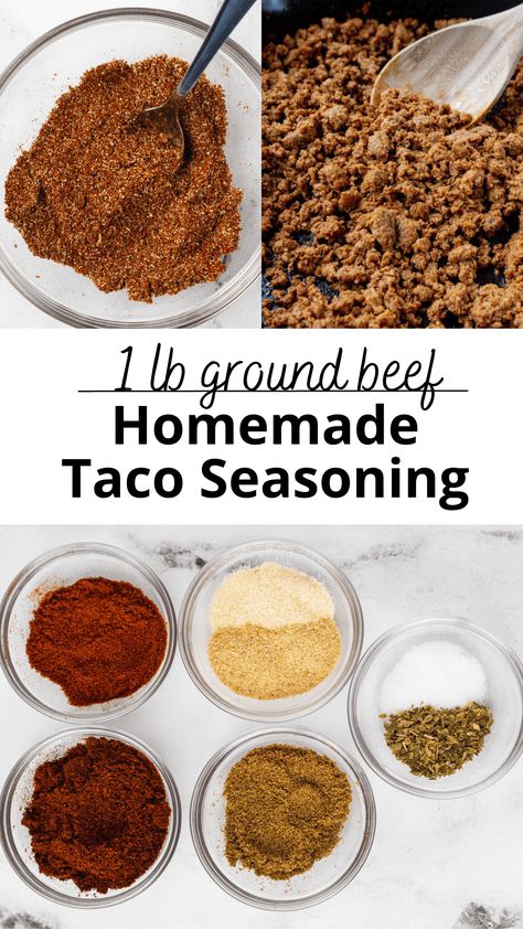 Taco Meat Seasoning, Taco Seasoning Easy, Foreign Recipes, Beef Taco Seasoning, Diy Taco Seasoning, Ground Beef Taco Seasoning, Make Taco Seasoning, Ground Beef Seasoning, Pan Dishes