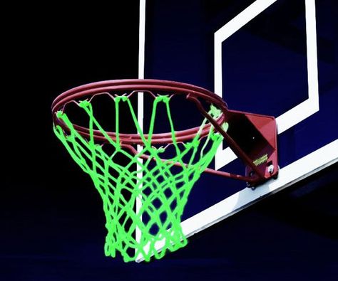 Keep balling even after the lights get shut off at the court with the glow in the dark basketball net. The net snaps with every shot, fits any regulation size... Glow In The Dark Basketball, Hoop Net, Basketball Rim, Basketball Tricks, Sport Pool, Basketball Accessories, Indoor Basketball, Basketball Tips, Basketball Skills