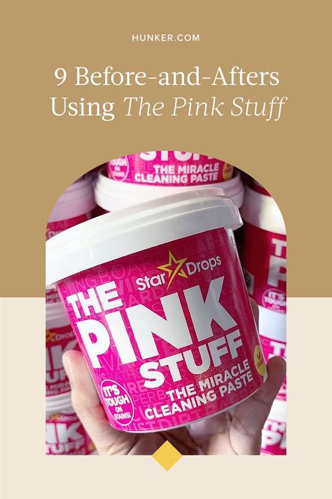 Is there anything more satisfying than a before-and-after cleaning photo? We think not. This is especially true when it involves The Pink Stuff, a cult-favorite product that has stolen the hearts of cleaning enthusiasts across the globe. #hunkerhome #thepinkstuff #cleaningtips #cleaning #cleaninginspo Pink Stuff Cleaner Uses, The Pink Stuff Cleaner Hacks, The Pink Stuff Cleaner, Pink Cleaner, Pink Stuff Cleaner, Pink Stuff Cleaning, Shower Tile Cleaner, Clean Bathroom Grout, Clean Shower Grout