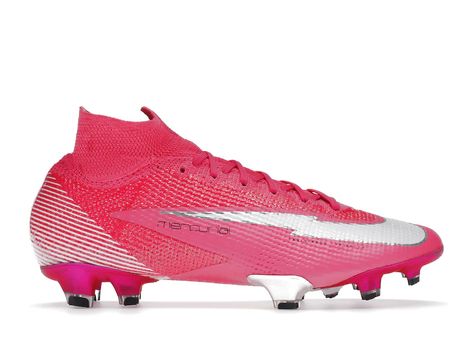 Nike Mercurial Superfly 7 Elite Mbappe Rose FG Pink Blast Pink Soccer Cleats, Best Soccer Cleats, Pink Nike Shoes, Soccer Boots, Rose Shoes, All Nike Shoes, Nike Style, Kylian Mbappe, Shoes Sneakers Nike