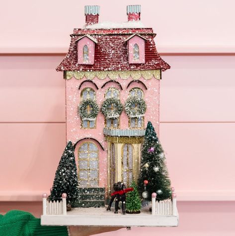 CHRISTMAS TREES & HOUSES - Shop Online – Bonjour Fête Cody Foster Glitter Houses, Cardboard Village, Merry Crisis, Christmas Homes, Paper Village, Girly Winter, Classroom Window, City Inspiration, Princess Christmas