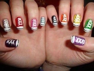 Nail Art Motif, Converse Nails, Fun Summer Nails, Sally Hansen Nails, Shoe Nails, Nails Today, Nail Art Pen, Nail Art Brushes, Nails Desing