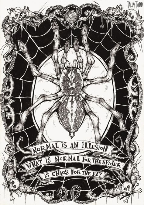 Spider Art, Hal Decor, The Spider, Creepy Art, Gothic Art, Artsy Fartsy, Dark Art, Drawing Inspiration, Art Inspo