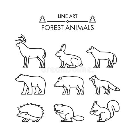 Squirrel Outline, Animal Line Drawings, Rabbit Knitting Pattern, Animal Outline, Wolf Logo, Fox Squirrel, Animal Icon, Outline Drawings, Animal Sketches