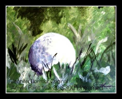 Golf Painting Ideas, Watercolor Golf Ball, Golf Watercolor Painting Easy, Golf Oil Painting, Golf Watercolor, Golf Course Watercolor Paintings, Abstract Golf Art, Watercolor Painting Easy, Golf Painting