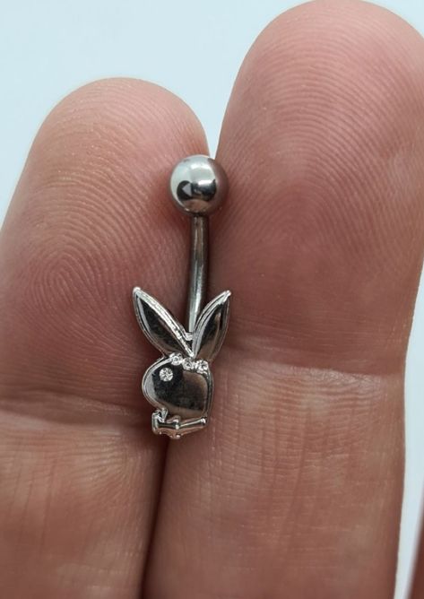 Belly Button Piercing Playbunny, Playboy Bunny Belly Ring Body Jewelry, Belly Bars Piercing, Piercings Ideas, Bellybutton Piercings, Belly Button Piercing Jewelry, Belly Piercing Jewelry, Button Piercing, Belly Bar