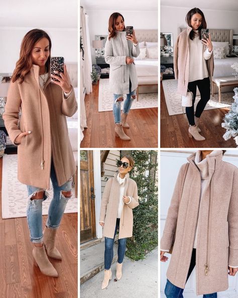 J.Crew Cocoon Coat Cocoon Coat Outfit, J Crew City Coat, J Crew Cocoon Coat, J Crew Coat, Jcrew Coat, Classy Coat, Mom Fashion, Coat Outfit, Cocoon Coat