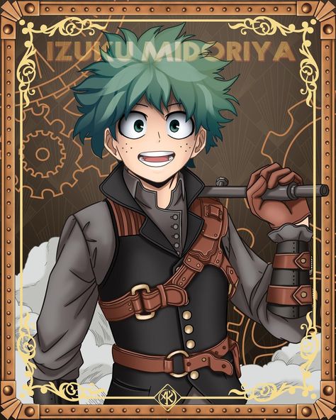 Izuku Midoriya My Hero Academia Steampunk, Mha Steampunk, Anime Steampunk, My Hero Academia Fanart, Trash Dump, Academia Art, Prince Of Egypt, Midoriya Izuku, City Of Bones