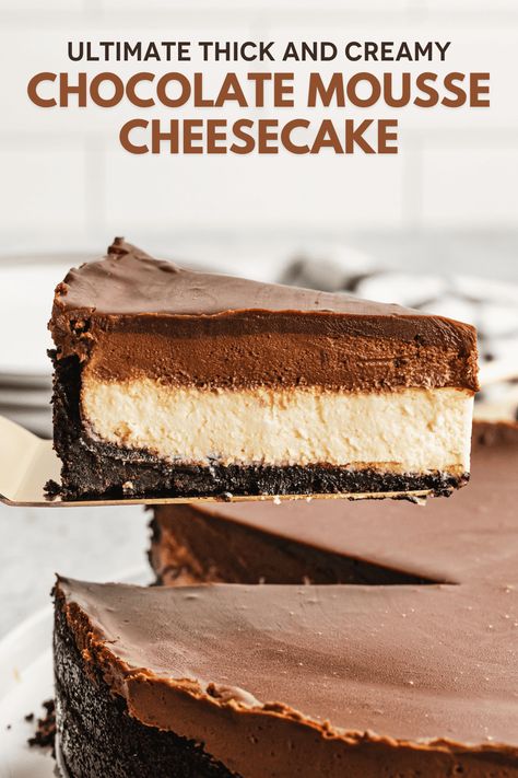 Chocolate Mousse Cheesecake Factory, Millionaire Shortbread Cheesecake, Juniors Chocolate Mousse Cheesecake Recipe, London Fog Cheesecake, Chocolate Layer Cheesecake, Mousse Cheesecake Recipes, Crustless Chocolate Cheesecake, Oreo Crusted Cheesecake, Cheesecake Recipes With Oreo Crust