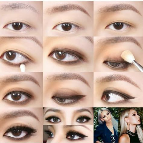 Smokey Eye For Monolid Eyes, Smokey Monolid Makeup, Asian Smokey Eye, Monolid Eye Makeup, Monolid Eyes, Corrective Makeup, Korean Eye Makeup, Edgy Makeup, Asian Eye Makeup