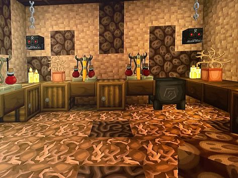 Brewing Station Minecraft Design, Potion Brewing Room Minecraft Ideas, Potion Minecraft Room, Potion Room Minecraft Design, Minecraft Alchemy Lab, Brewing Stand Minecraft Design, Witch Room Minecraft, Potion Brewing Room Minecraft, Minecraft Witch Decor