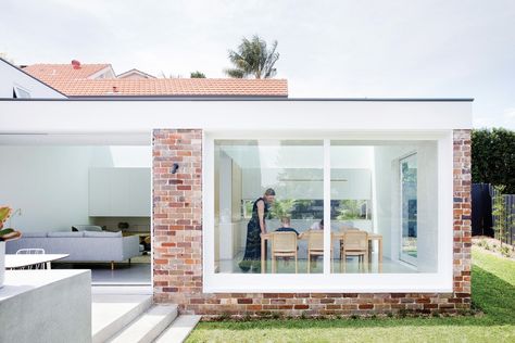 Compact without compromise: Nat's House | ArchitectureAU Uk Architecture, Renovated Cottage, Brick Extension, Cottage Extension, Traditional Japanese Architecture, Recycled Brick, North Sydney, Reclaimed Brick, Rear Extension