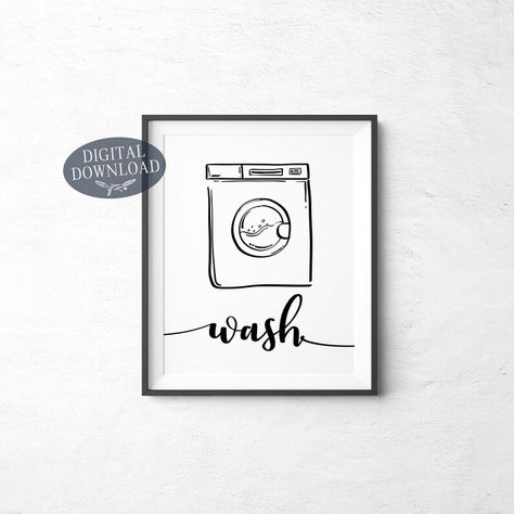 Laundry Room Decor, Wash Dry Iron Fold Repeat and Symbols Guide, Black and White Printable Wall Art, set of 6 Prints for Utility Room - Etsy Portugal Square Laundry Room, Grey Laundry Room, Red Washer And Dryer, Laundry Care Symbols, Room Decor Black And White, Grey Laundry, Wash Dry Fold Repeat, Grey Laundry Rooms, Laundry Room Wall Art