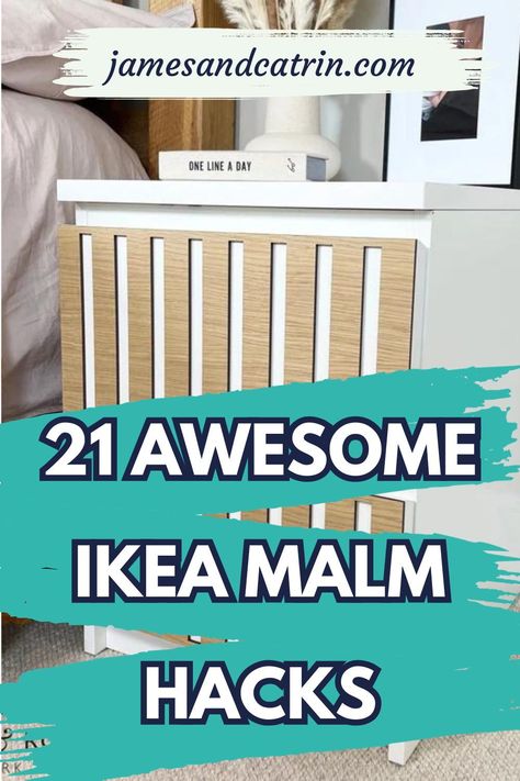 Get ready to be inspired by these amazing IKEA Malm hacks! Turn the simple into extraordinary with just a few tweaks and additions. 🎨 Add flair to your home decor while maximizing organization. #ikea #ikeamalmhacks Ikea Malm Dresser Flip, Ikea Malm Headboard Hack, Ikea Kullen Bedside Table, Ikea Malm Bedside Table Hack, Malm Side Table, Ikea Malm Upcycle, Malm Nightstand Makeover, Malm Bedside Table Hack, Ikea Bedside Table Hack