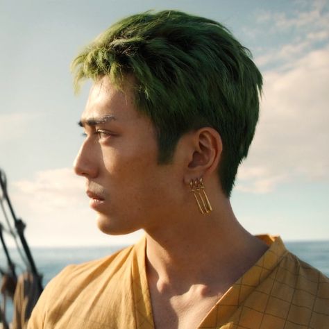 Mackenyu - Zoro Roronoa Mackenyu Smile, Zoro Haircut, Zoro Artwork, Ronona Zoro, Mackenyu Zoro, Zoro Mackenyu, Wado Ichimonji, One Piece 2023, Zoro Live Action