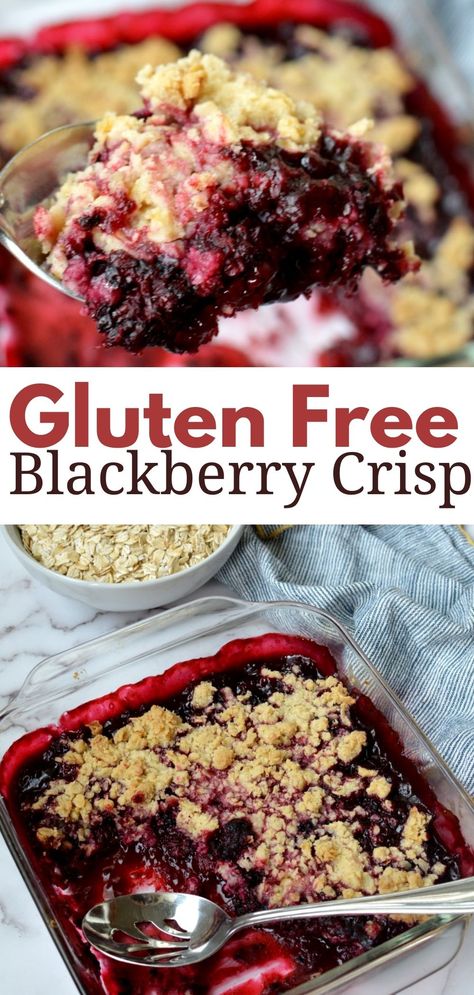 gluten free blackberry crisp Gluten Free Blackberry Cobbler, Easy Blackberry Pie, Gluten Free Cobbler, Blackberry Crisp, Desserts Summer, Blackberry Recipes, Gluten Free Thanksgiving, Blackberry Cobbler, Gluten Free Pie