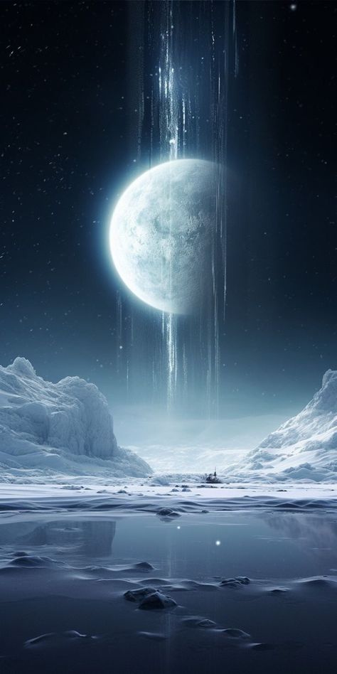 Icy Mountains, Ice Aesthetic, Sci Fi Aesthetic, Ice Magic, Mountains Aesthetic, Art Alevel, Crystal Ice, Snow Art, Planets Art