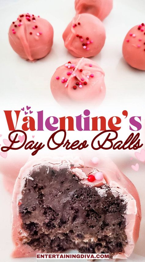 Oreo Ball, Xmas Goodies, Oreo Truffles Recipe, Valentine Recipes, Pink Desserts, Truffles Recipe, Jello Shot, Oreo Balls, Oreo Truffles