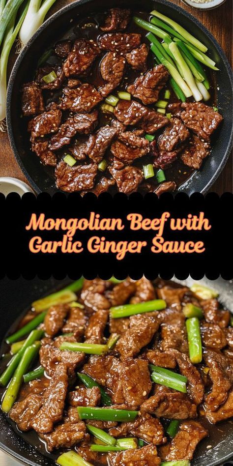 Easy Mongolian Beef with Garlic Ginger Sauce -  #Beef #Easy #Garlic #Ginger #Mongolian #Sauce Low Sodium Mongolian Beef, Beef Soy Sauce Recipes, Asian Filet Mignon, Mongolian Beef Side Dishes, Delicious Beef Recipes, Healthy Beef Stir Fry Recipes Easy, Best Mongolian Beef Recipe, Beef Wok Recipes, Pei Wei Mongolian Beef Recipe