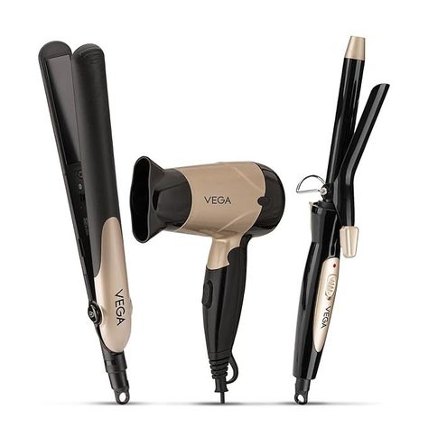 Vega Miss Versatile Styling Set Straightener, Curler & Dryer Gift Combo for Women, 1000W Hair Dryer with 2 Head/Speed Setting, Hair Straightener & Curler comes with Ceramic Coated, (VHSS-03) #hairdry #dryer #hairstylist #hairstyle #haircare #womenaccessories #women #beauty Rakhi Gift Ideas, Gift Ideas For Sister, Hair Dryer Set, Hair Tool Set, Vegas Hair, Hair Straightener And Curler, Gifts For Your Sister, Hair Styler, Raksha Bandhan