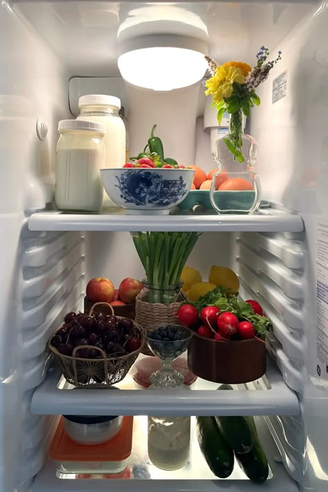 What Is Fridgescaping? The Refrigerator Decorating Trend, Explained. - The New York Times Fridge Decoration Ideas, Fridge Top, Fridge Decor, Fridge Storage, Fridge Door, Refrigerator Organization, Food Therapy, Fridge Organization, Fairy Figurines