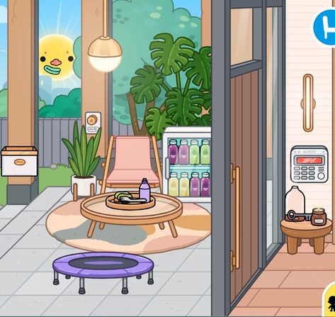 Toca Boca House Ideas Neon Rainbow Apartment, Neon Rainbow Apartment Toca Boca, Toco Boca Room Ideas Mansion, Bluey Cartoon House Inside, Modern Mansion, Front Yard, Yard