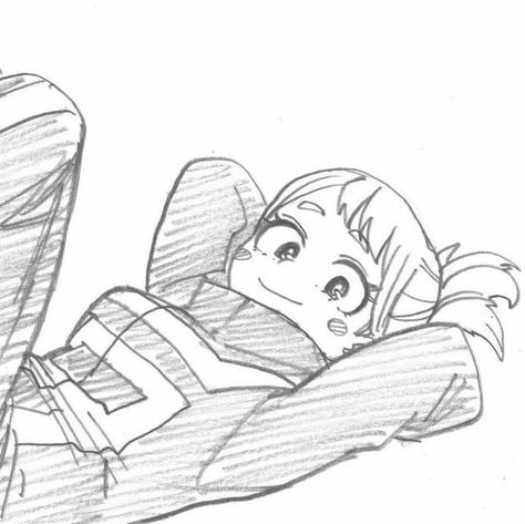 Horikoshi Sketches Uraraka, Uraraka Sketch, Hero Sketch, Horikoshi Art, Mha Manga, Ochaco Uraraka, Ochako Uraraka, Re Zero, Art Base