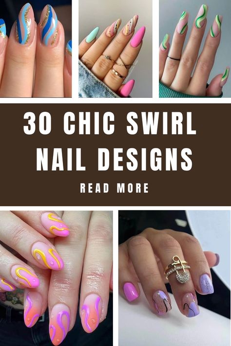 Are you looking for a manicure look that is both fun and chic? If so, you’ve come to the right spot. Swirl… Swirl Dip Nails, Nails With Swirly Lines, Nail Swirl Designs, Wavy Nail Design, Summer Swirl Nails, Nails With Swirls, Wavy Nail Art, Squiggle Nails, Swirl Nail Designs