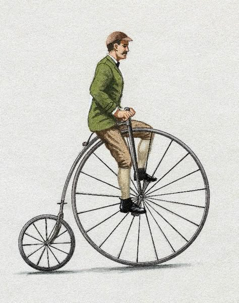 Penny Farthing Bicycle Drawing, Redraw Challenge, Art Overlay, Punk Illustration, Bicycle Drawing, Old Fashioned Bicycle, Penny Farthing Bicycle, Bicycle Photography, Bicycle Illustration