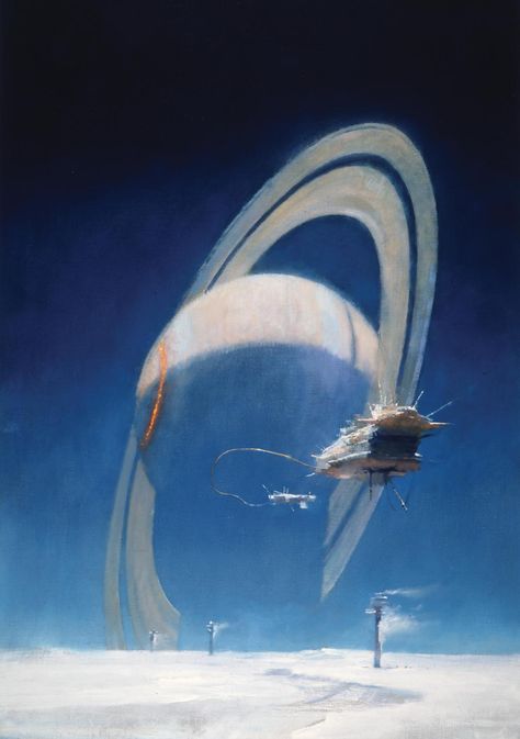 Fantastic Sci-Fi Art Shows You a Beautiful, Bewildering Future | Cover of the book "Saturn" by Ben Bova.   Copyright John Harris  | WIRED.com John Harris, Novel Game, Sci Fi Landscape, Science Fiction Artwork, Ralph Mcquarrie, 동화 삽화, 70s Sci Fi Art, Arte Peculiar, Scifi Fantasy Art