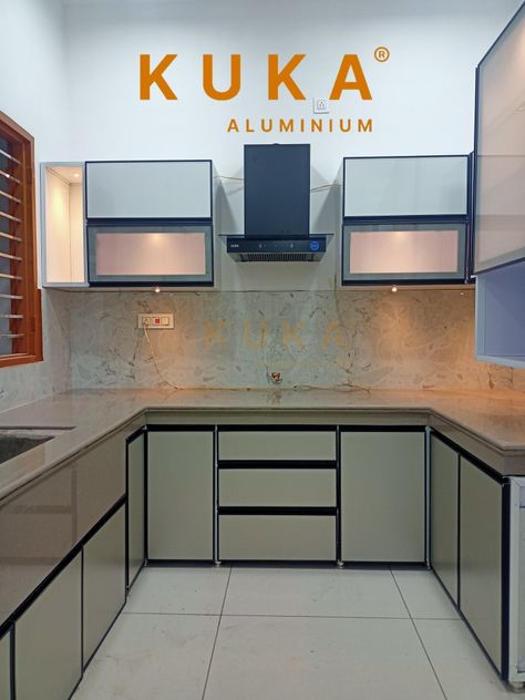 Aluminium modular kitchen Aluminium Modular Kitchen, Kitchen Wardrobe Design, Aluminum Fabrication, Kitchen Construction, Aluminium Kitchen, Kitchen Wardrobe, Aluminium Design, Cupboard Design, Amritsar