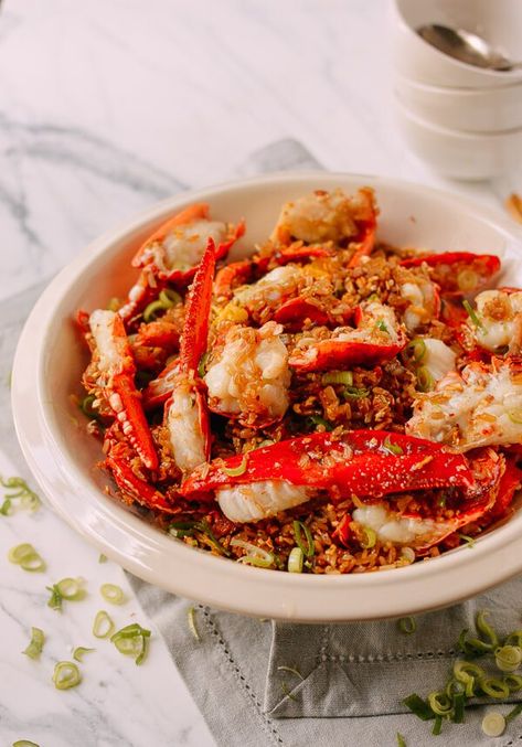 Lobster Sticky Fried Rice, by thewoksoflife.com Fried Lobster, Live Lobster, Wok Of Life, Woks Of Life, The Woks Of Life, Asian Foods, Woks, Chinese Recipes, Sticky Rice