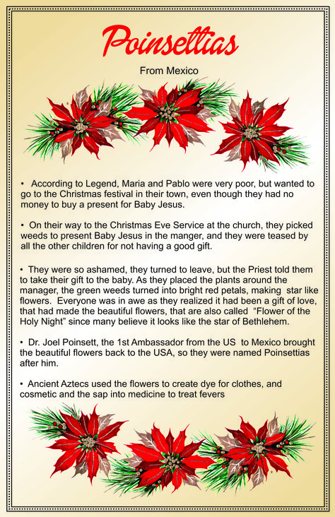 Legends Of Christmas, Christmas Legends Printables, Poinsettia After Christmas, Free Printable Christmas Poems, Twas The Night Before Christmas Poem Free Printable, Christmas Legends, Legend Of The Poinsettia, Christmas Symbols, Christmas Poem