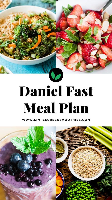 Embark on a spiritual and healthful journey with our 'Daniel Fast Meal Plan'! 🌱✨ This 7-day guide, adaptable for the full 21-day fast, offers nutritious and fulfilling plant-based recipes in line with the Daniel Fast principles. Each meal is carefully planned to nourish your body while respecting the fast's guidelines. Whether you're seeking spiritual growth, physical wellness, or both, our meal plan is a perfect companion to guide you through this meaningful experience. Food For Daniel Fast 21 Days, Daniel's Fast Meal Plan, 21 Daniel Fast Recipes 21 Days, 21 Day Fasting And Prayer Food Lists, 7 Day Daniel Fast Meal Plan, The Daniel Fast Meal Plan, Daniel's Fast Recipes 21 Day, What To Eat On Daniel Fast, Daniel Fast Foods List