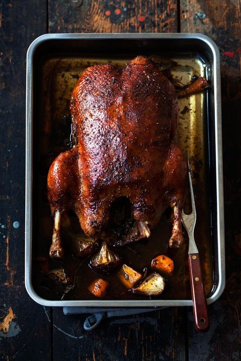 Crispy whole roast duck. The skin is lovely, crispy and the meat just falls off the bone, tender, juicy and delectable. Perfect for Saint Martin's.  | jernejkitchen.com Chinese Roast Duck, Roasted Duck Recipes, Goose Recipes, Duck Recipe, Roasted Duck, Mapo Tofu, Savory Crepes, Roast Duck, Duck Recipes