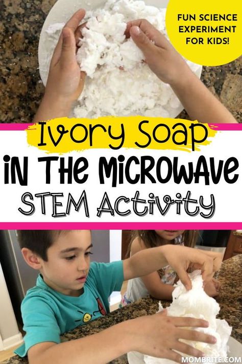 Ivory Soap In The Microwave, Heating And Cooling Experiments For Kids, Ivory Soap Uses, Jonah And The Whale Science Experiment, Quick Science Experiments For Kids, Pepper And Soap Experiment, Microwave Ivory Soap, Ivory Soap Experiment, Microwave Soap