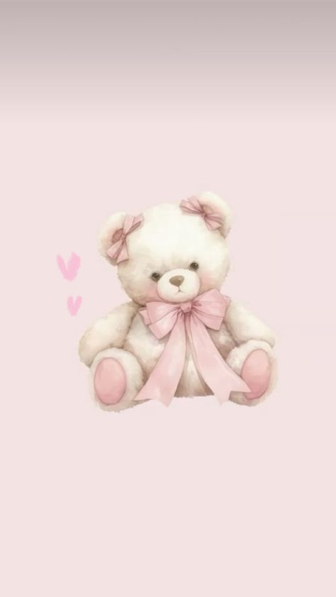 Cute Teddy Wallpaper, Teddy Wallpaper, Polar Bear Wallpaper, Pink Wallpaper Kawaii, Cute Teddy Bear Pics, Cute Home Screens, Winnie The Pooh Pictures, Baby Dior, Bear Tattoos