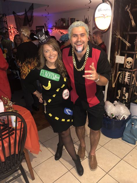 Guy Fieri Costume and the Mayor of Flavortown Guy Fieri Couple Costume, Guy Fieri Costume, Costume Couple, Clever Halloween, Clever Halloween Costumes, Costumes Couples, Couples Costume, Couples Halloween Outfits, Cute Couple Halloween Costumes