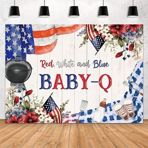 Amazon.com : MEHOFOND 7x5ft Red White and Due BBQ Theme Backdrop Boy Girl 4th of July Baby Shower Background Little Firecracker Baby-Q Patriotic Independence Day Pregnancy Party Decoration Banner Supplies : Electronics Red White And Due Baby Shower Theme, 4th Of July Baby Shower Ideas, Red White And Due, Shower Background, Bbq Theme, Baby Shower Background, July Baby, Baby Q, Baby Themes