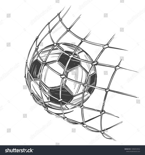 Game Emblems, Soccer Drawing, Football Drawing, Sports Drawings, Ball Drawing, Football Ball, Hand Drawn Vector Illustrations, Sketch A Day, Sports Game