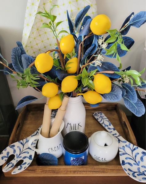 #Lemon#Blueberry#Summer#RaeDunn Blueberry Kitchen Theme, Blueberry Kitchen Decor, Blueberry Decor, Graduation Brunch, 14th Birthday Party Ideas, Lemon Kitchen Decor, Kitchen Theme, Summer Decorations, Lemon Kitchen