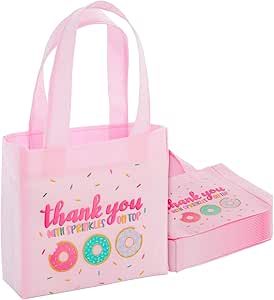 Donut Theme Party Favors, Donut Theme Party, Sprinkles Design, Donut Party Favors, Donut Themed Birthday Party, Donut Gifts, Pink Favours, Pink Donut, Birthday Goodie Bags