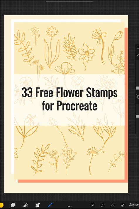 Free Stamps For Procreate, Procreate Flower Brushes Free, Free Procreate Stamp Brushes, Procreate Templates Free, Procreate Stamps Free, Free Procreate Stamps, Procreate Classes, Procreate Doodles, Procreate Flowers