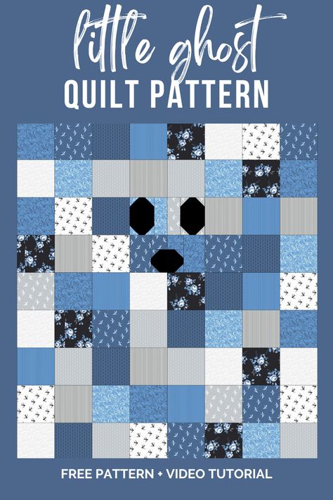 Little Ghost Quilt Pattern, The Little Ghost Who Was A Quilt Tutorial, Fancy That Quilt Pattern, Ghost That Was A Quilt, Free Ghost Quilt Block Pattern, Space Themed Quilts, The Ghost That Was A Quilt, The Ghost Who Was A Quilt, Camping Quilt Blocks Free Pattern