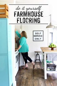 diy wood farmhouse floors by The Shabby Creek Cottage Mobile Home Walls, Farmhouse Floors, Farmhouse Flooring, Remodeling Mobile Homes, Diy Flooring, Farmhouse Style Kitchen, Farmhouse Style Decorating, Kitchen Makeover, Mobile Home