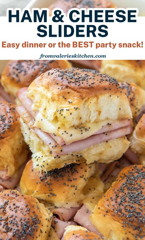 Han And Cheese Sliders, Best Ham Sandwich, Ham Delights, Baked Ham And Cheese Sliders, Best Party Snacks, Ham Rolls, Sliders Recipes Hawaiian Rolls, Ham Cheese Sliders, Baked Sandwiches